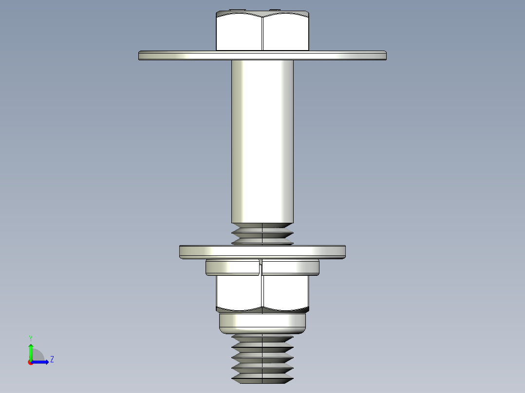 紧固件-STEP 0.3750 Bolt Hex左视图