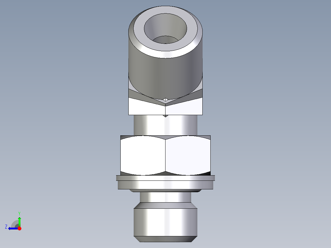 卡套式工业通用硬管接头EO_Adjustable_locknut_45_deg_elbow_VEE06SMOMDCF右视图