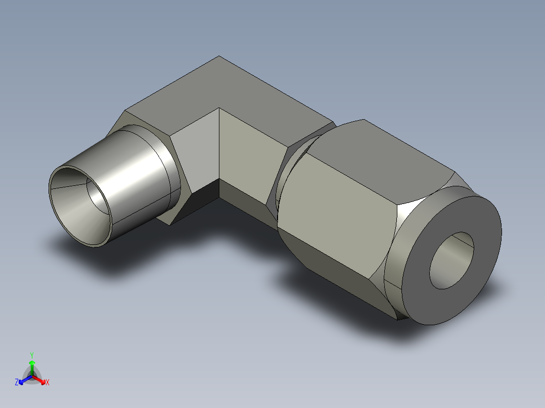 卡套式工业通用硬管接头4_cbu-s正等轴测图