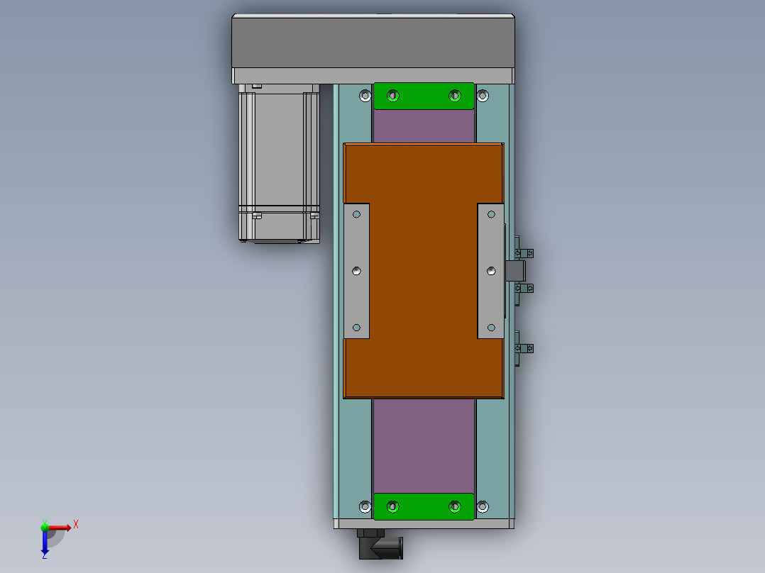 MCH丝杆全封闭MCH14-BL-400W俯视图