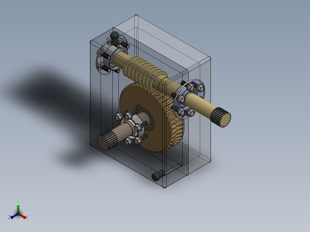 润滑油的蜗杆箱sw19可编辑正等轴测图