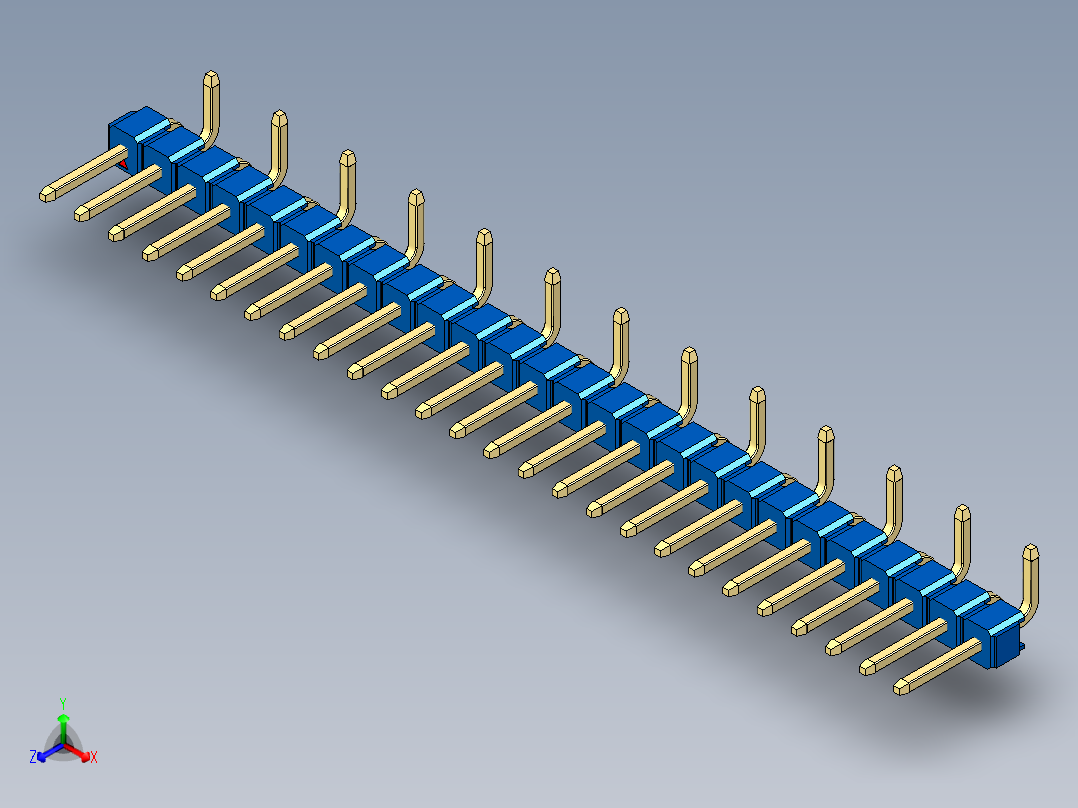 彩色公排针 100mil 2.54mm 系列-DS1022_blue_26p_100mil_Type_SMT_R2_rev1.0