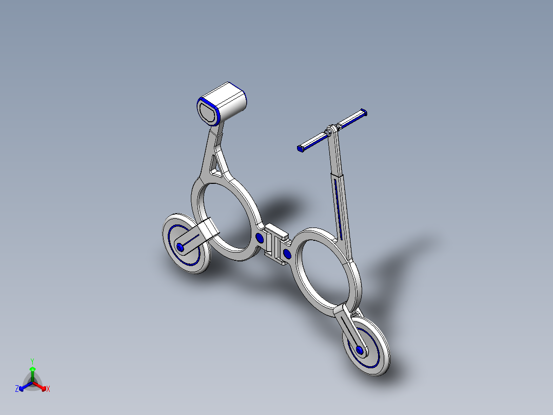 电动自行车 摩托车 (6)正等轴测图