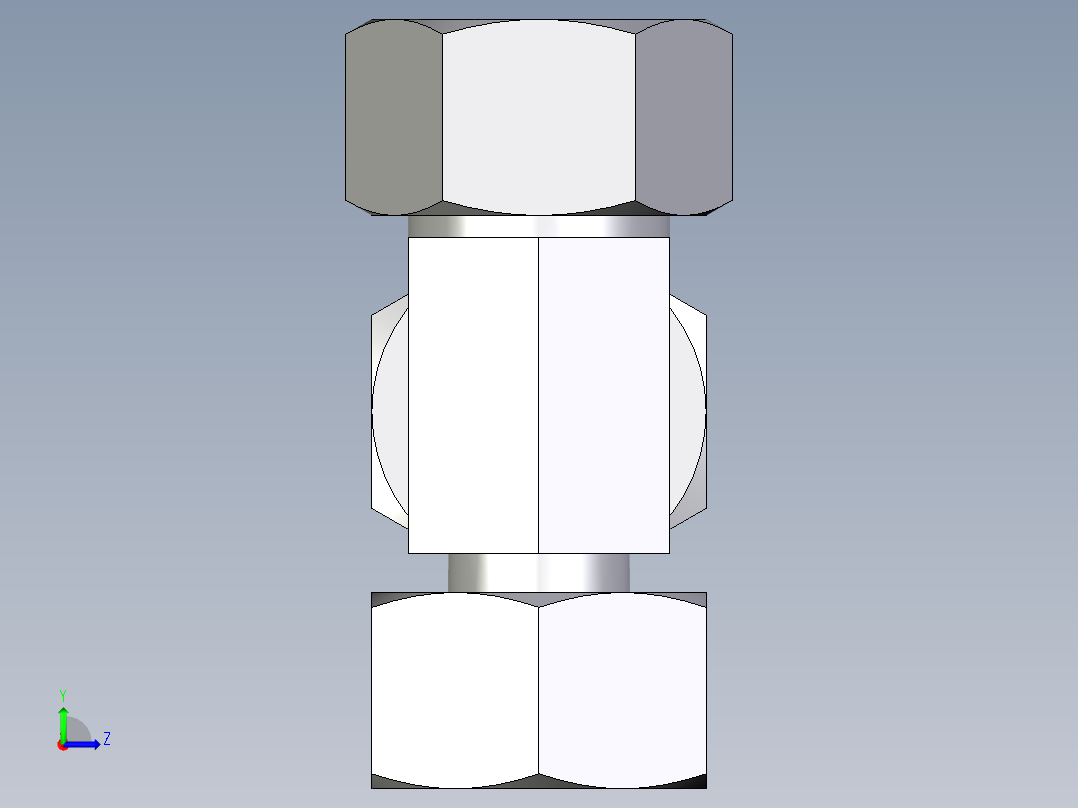 卡套式工业通用硬管接头EO_Standpipe_run_tee_EVL25S71左视图