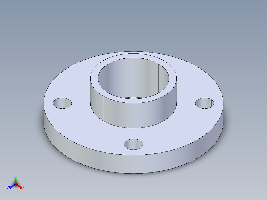 CPVC管件23-Sch80_Flange One-Piece_SOC_9851-020_2in正等轴测图