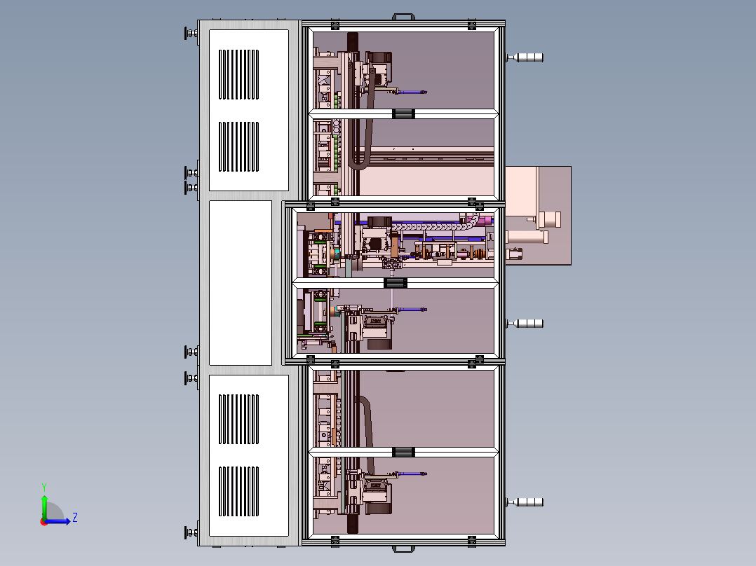 异型螺杆螺母组装检测设备左视图