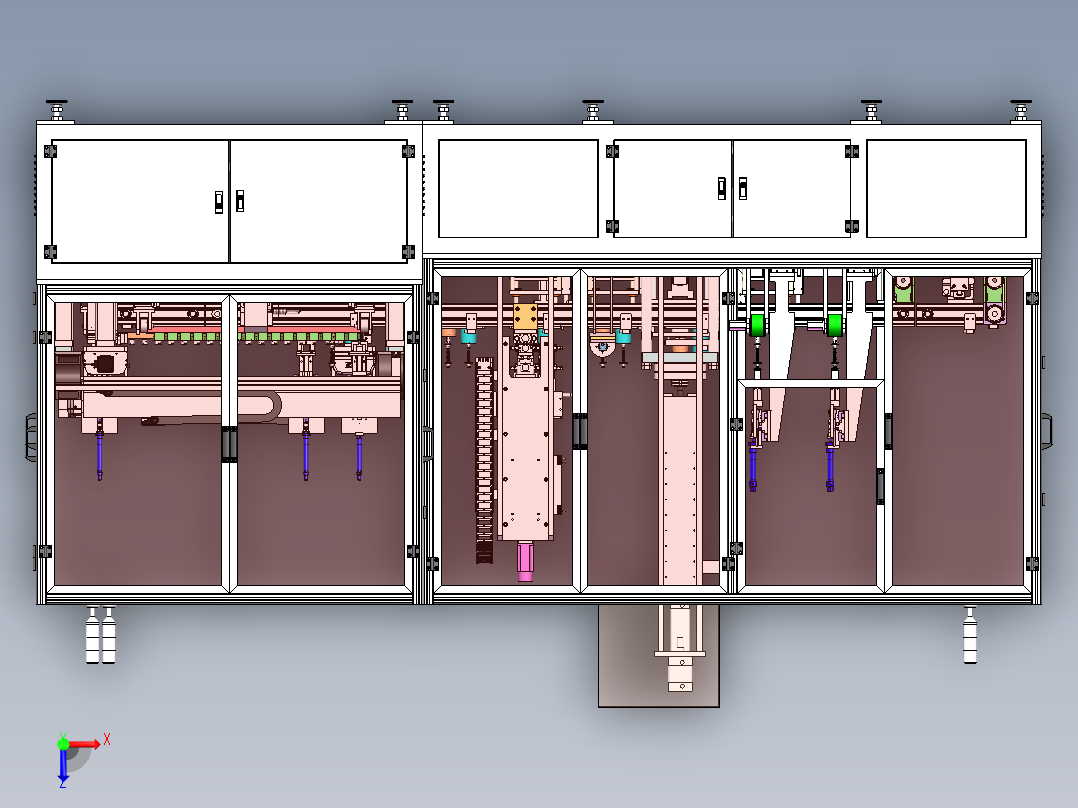 异型螺杆螺母组装检测设备俯视图