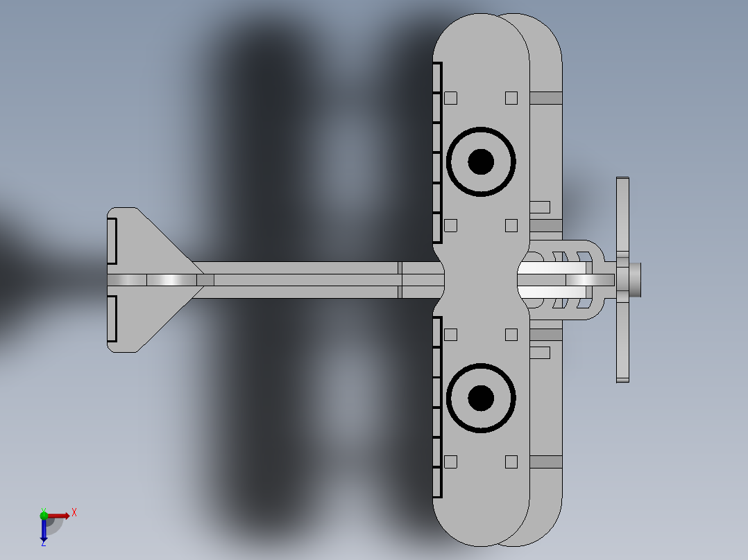 sw木质玩具飞机俯视图