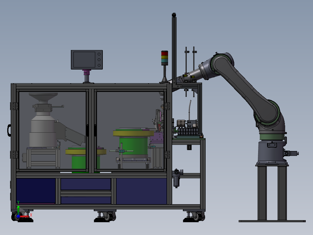 滚筒支架组装机前视图