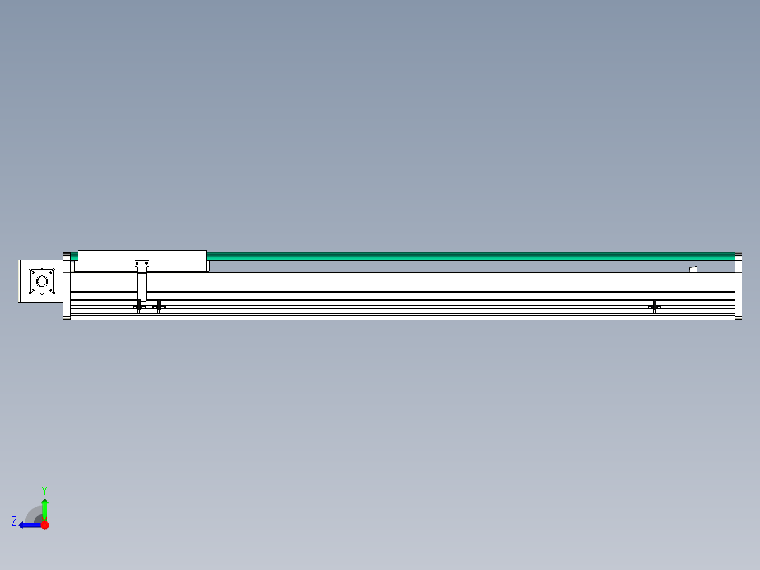 东锦同步带传动-直线滑台模组DH270B-C-L150-S1000-BL-P750W-C3右视图