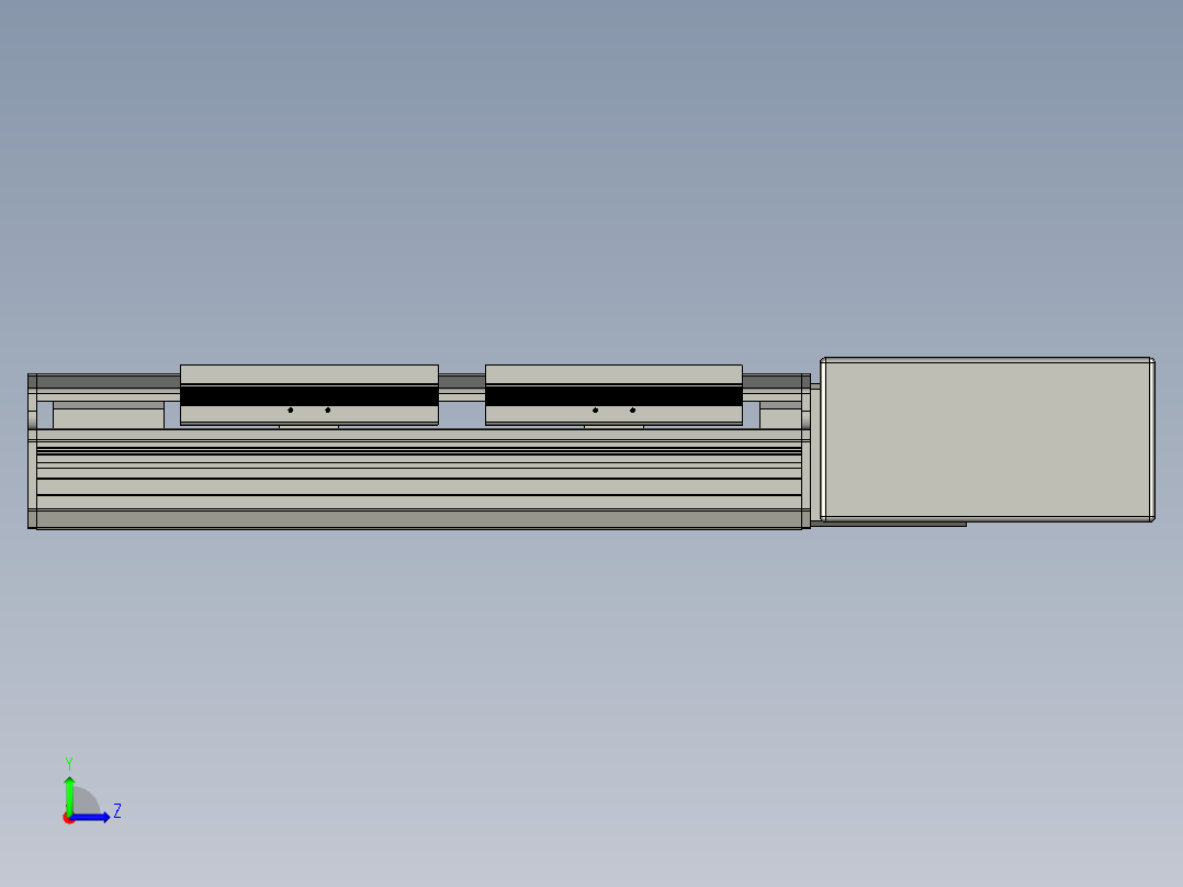 直线模组LHB17-L40-S150-BL设计图纸左视图