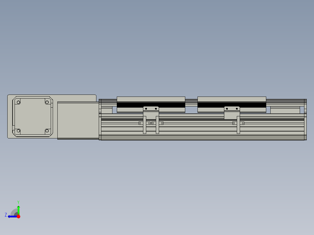 直线模组LHB17-L40-S150-BL设计图纸右视图