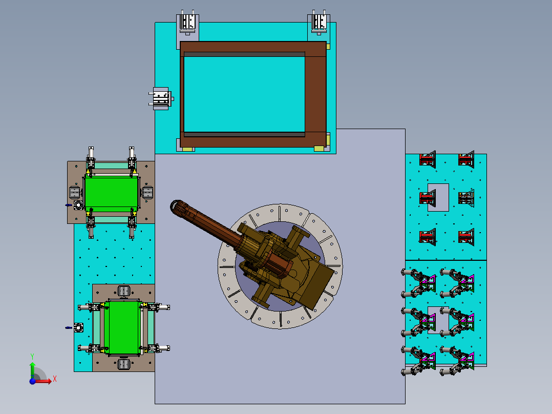 机器人三工位焊接sw16可编辑前视图