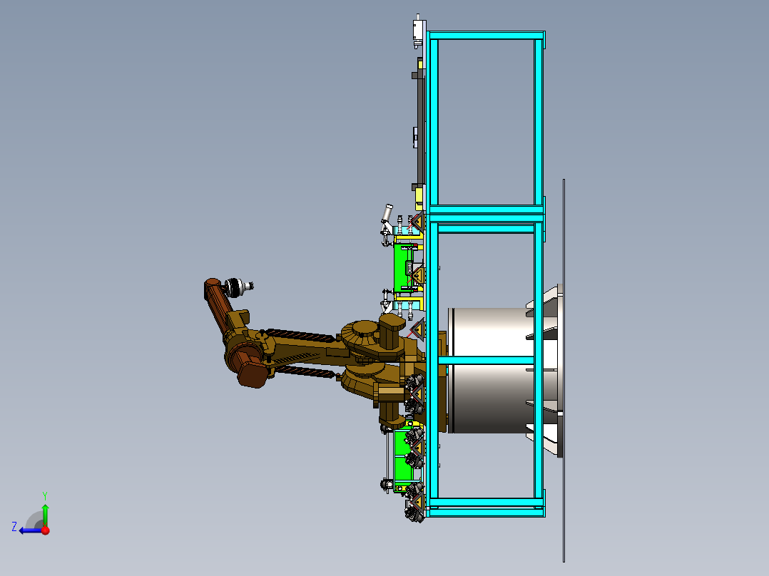 机器人三工位焊接sw16可编辑右视图