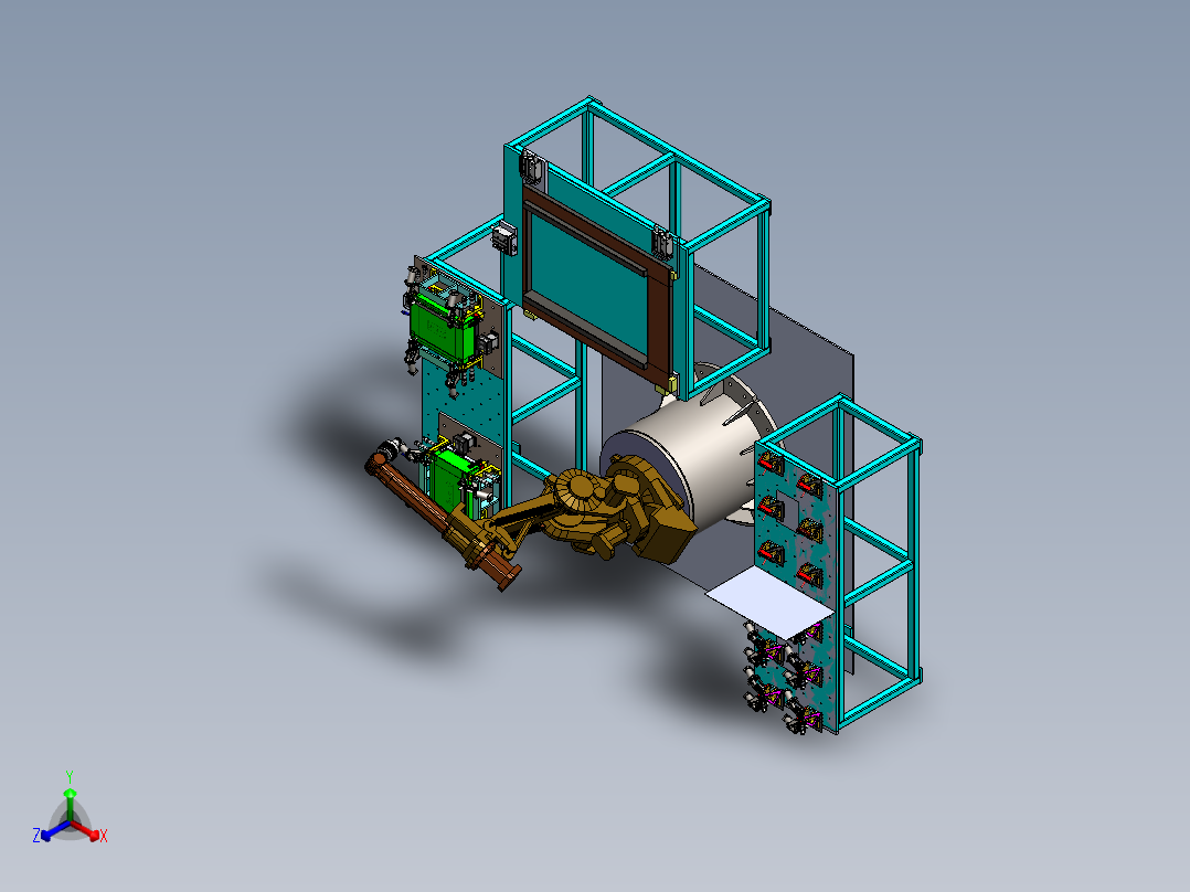 机器人三工位焊接sw16可编辑正等轴测图