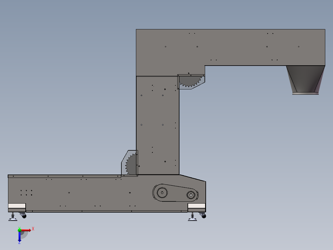 4L斗式提升sw16可编辑俯视图