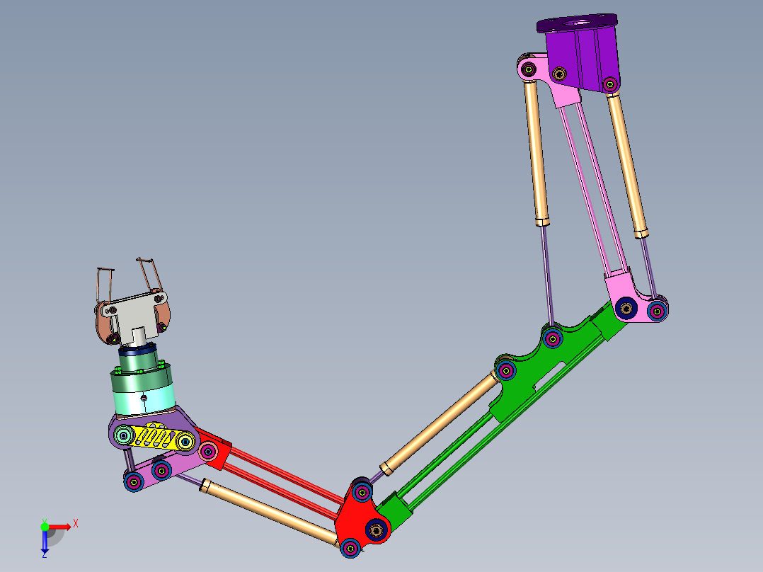 多联型气动平衡机器人俯视图