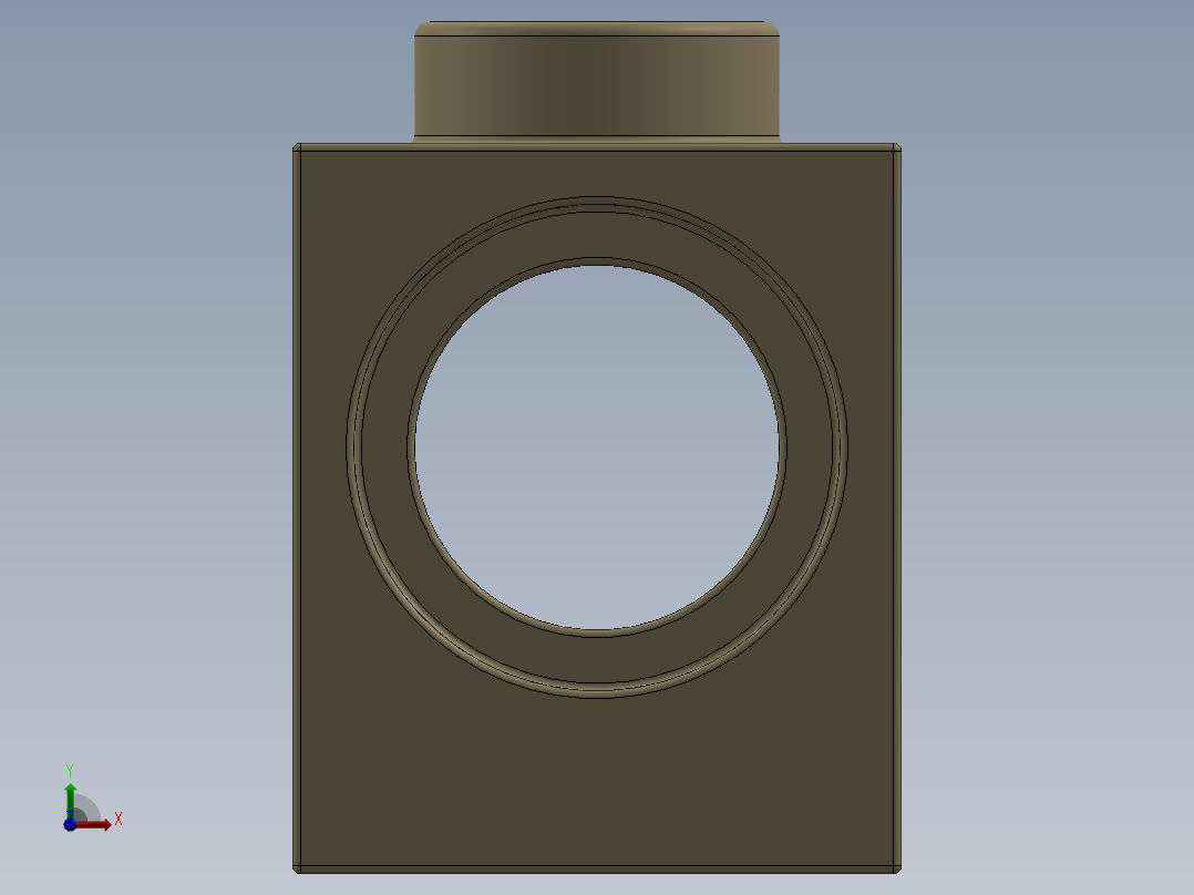 乐高机械组积木（横梁）-4179771 - 6541 Tan Technic Brick 1 x 1 with Hole前视图