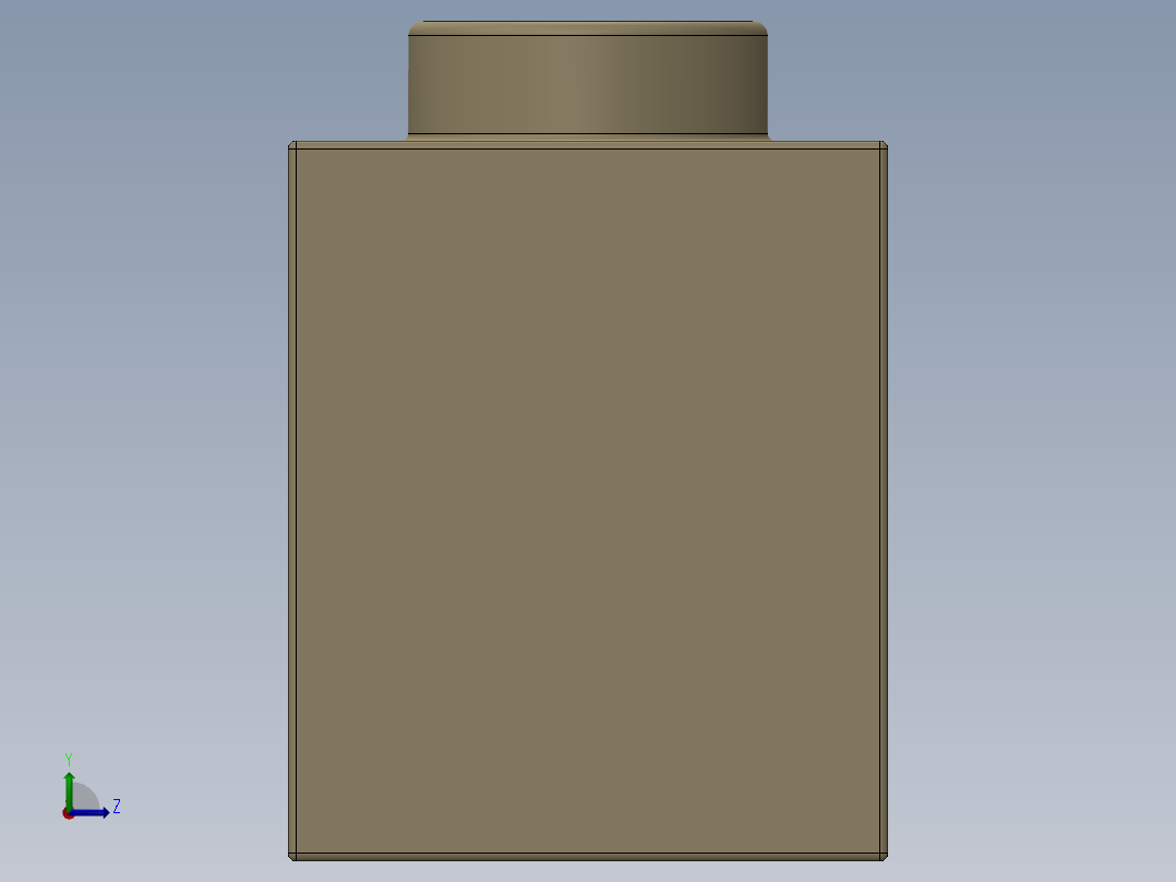 乐高机械组积木（横梁）-4179771 - 6541 Tan Technic Brick 1 x 1 with Hole左视图