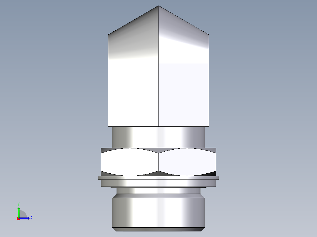 卡套式工业通用硬管接头EO_Adjustable_Locknut_elbow_WEE25SMOMDCF左视图