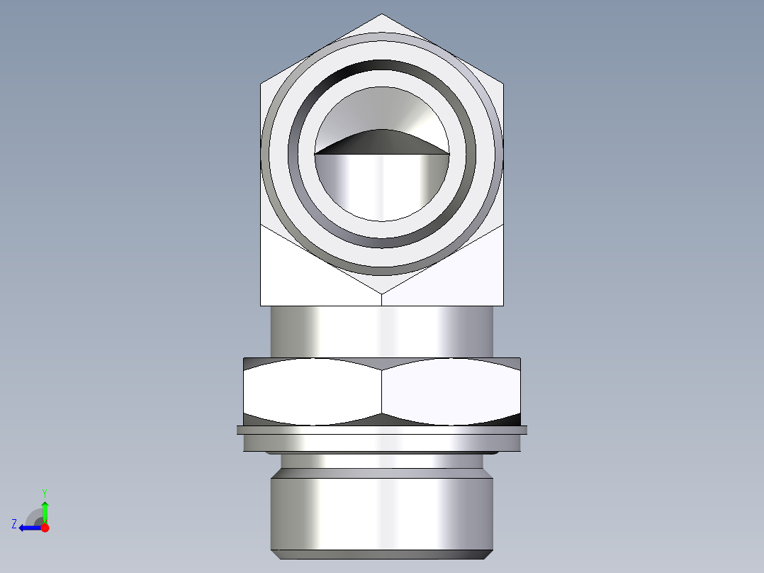 卡套式工业通用硬管接头EO_Adjustable_Locknut_elbow_WEE25SMOMDCF右视图