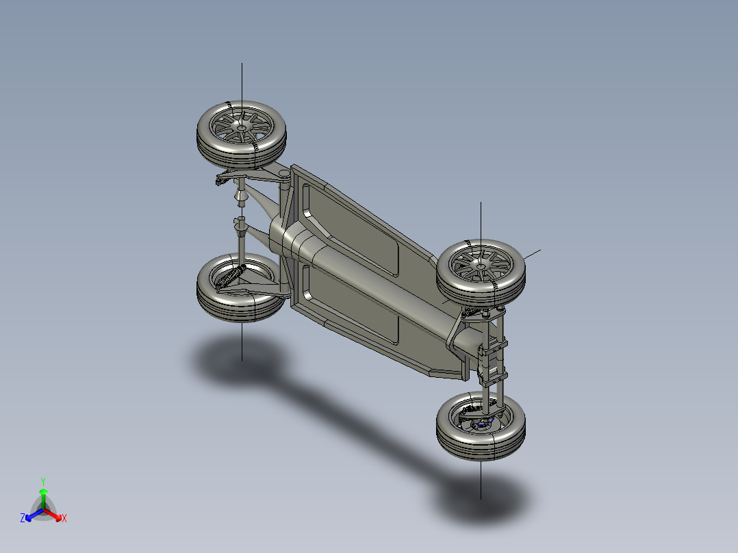 VW Beetle老式轿车底盘<span style='color: red'>3D</span>数模图纸 STP格式