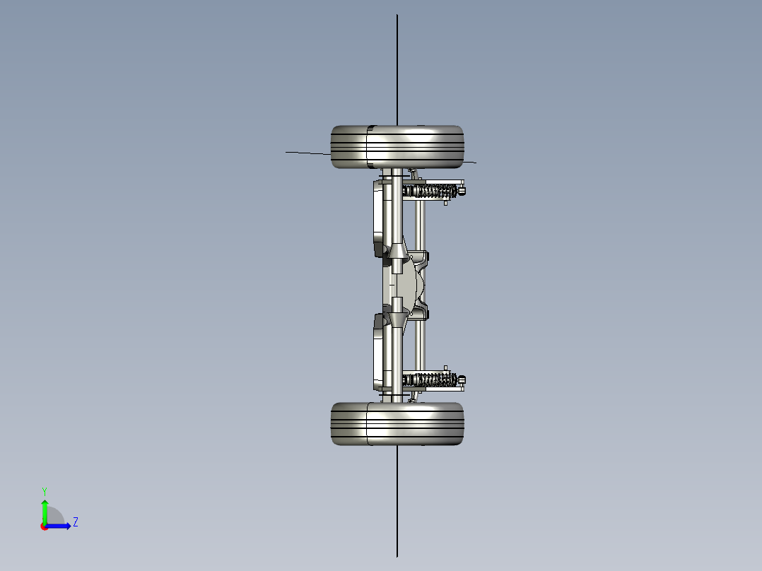 VW Beetle老式轿车底盘3D数模图纸 STP格式左视图