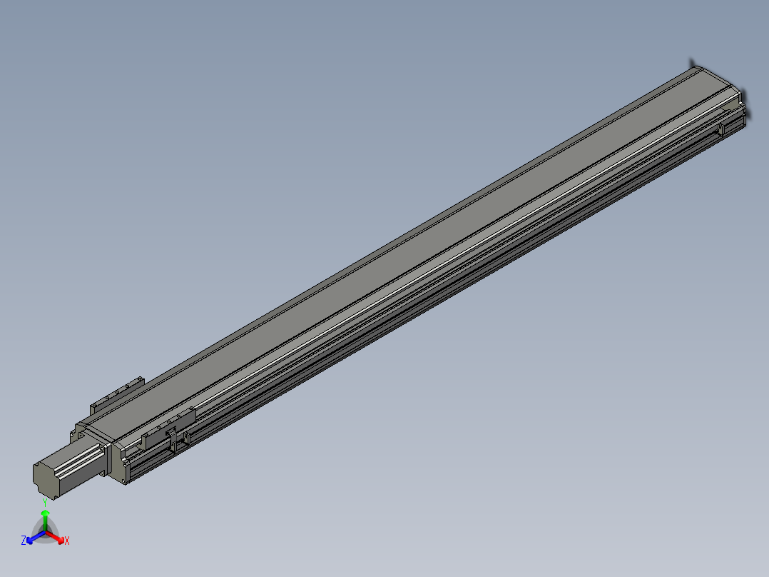东锦丝杆传动-直线滑台模组DH170-C-L10-S1600-BC-P750W-C3正等轴测图