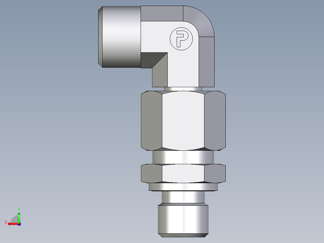 卡套式工业通用硬管接头EO_Assembled_adjustable_standpipe_elbow_EVW10LROMD71后视图