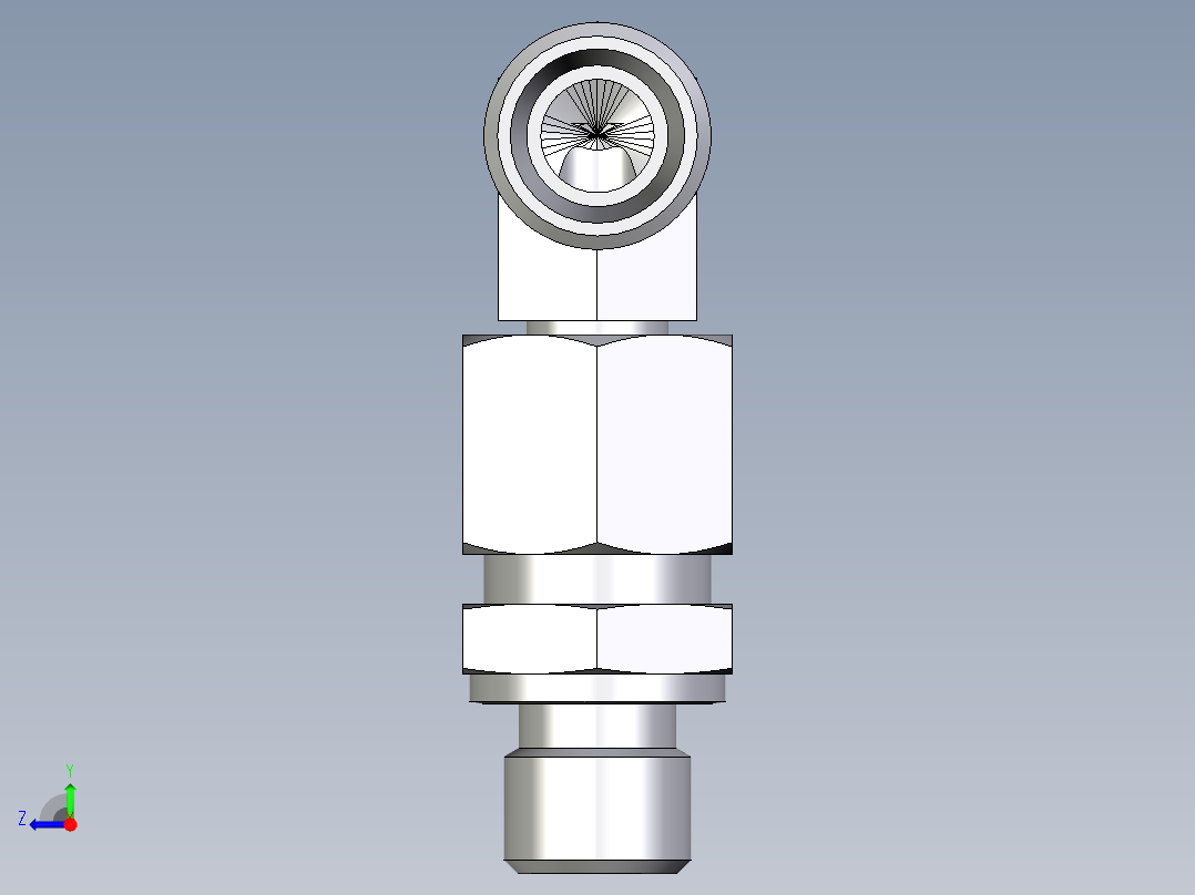 卡套式工业通用硬管接头EO_Assembled_adjustable_standpipe_elbow_EVW10LROMD71右视图