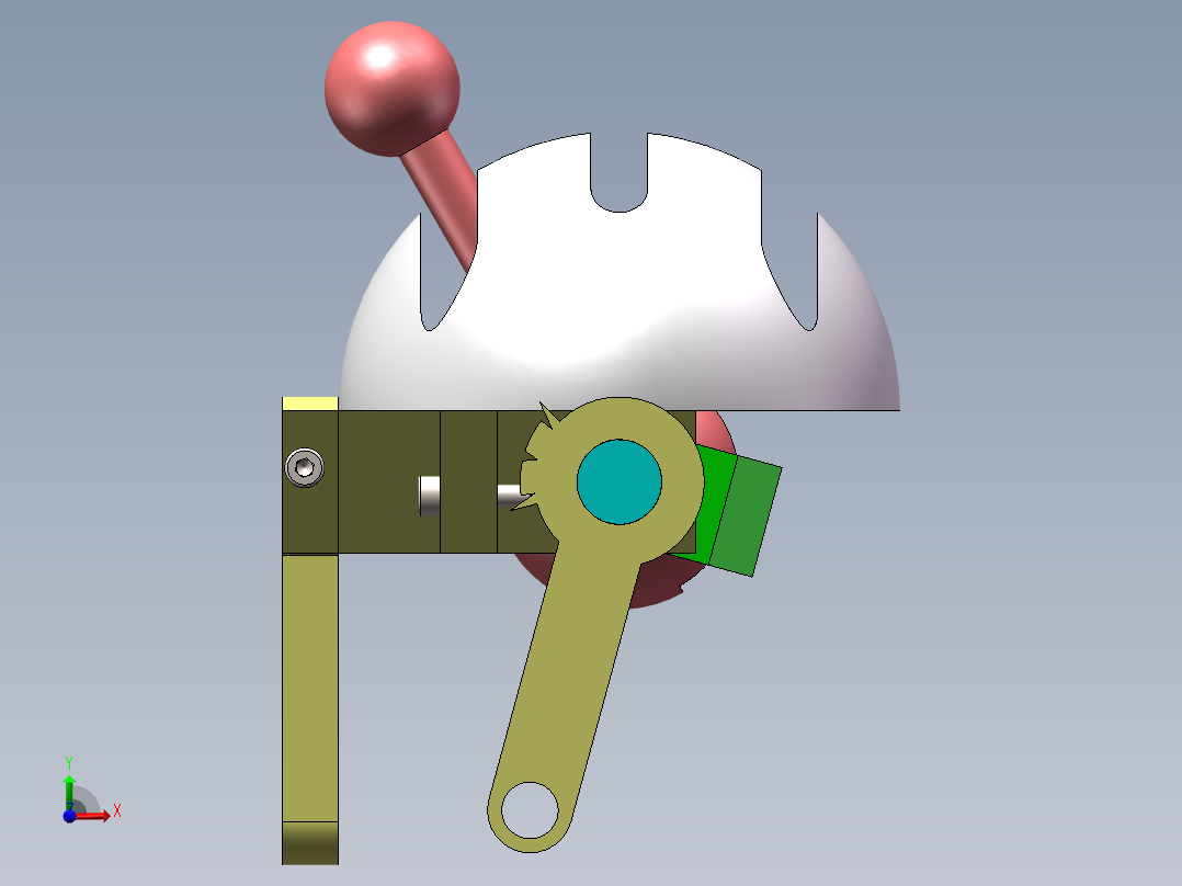 圆弧多弧形方向结构前视图
