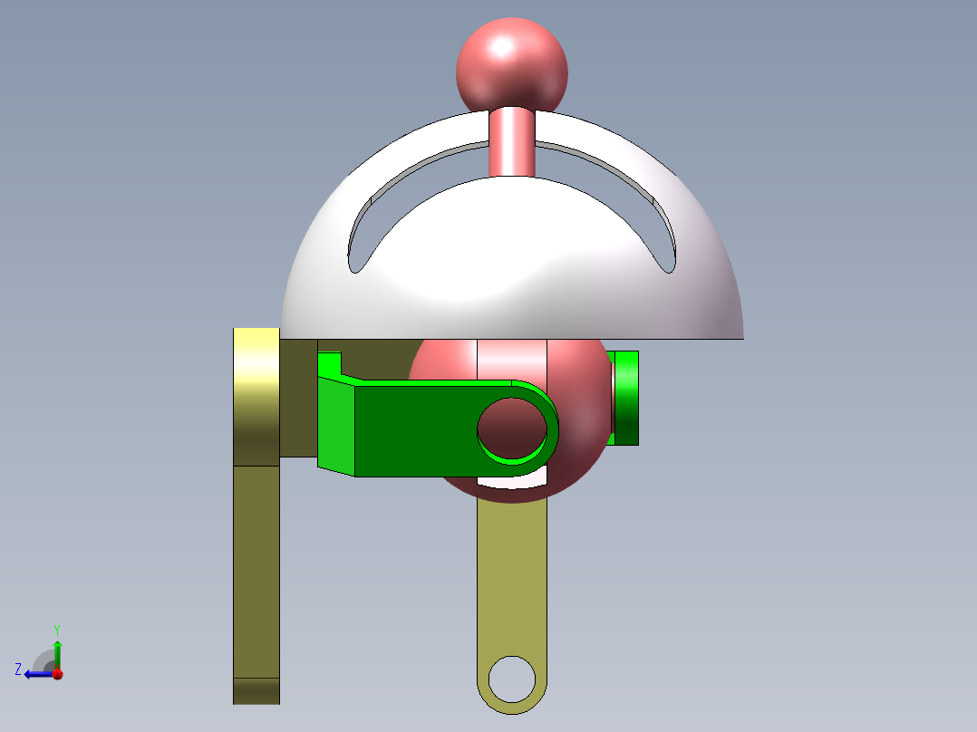 圆弧多弧形方向结构右视图