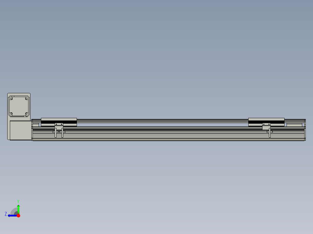 直线模组LHB17-L40-S850-LU设计图纸右视图