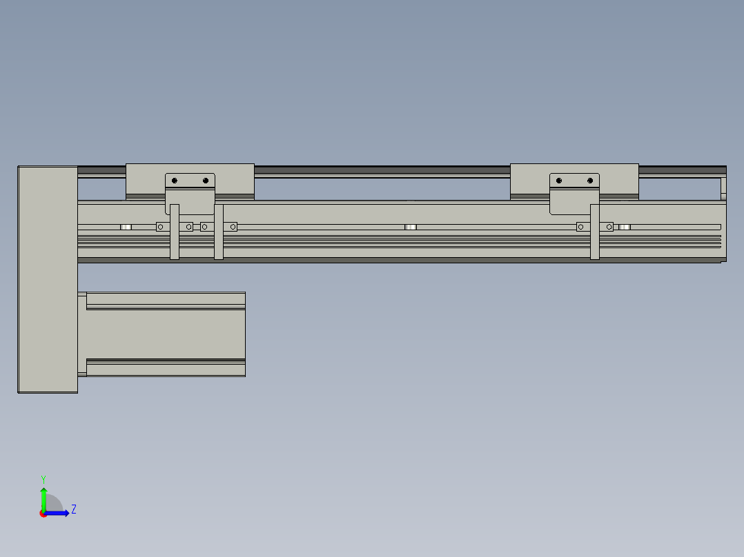 直线模组LHAT10-CA-S250-D-C3设计图纸左视图