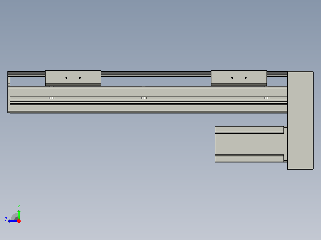 直线模组LHAT10-CA-S250-D-C3设计图纸右视图