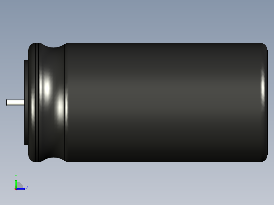 无源元件封装-CAP_RAD_D16x31.5_POL_BK左视图