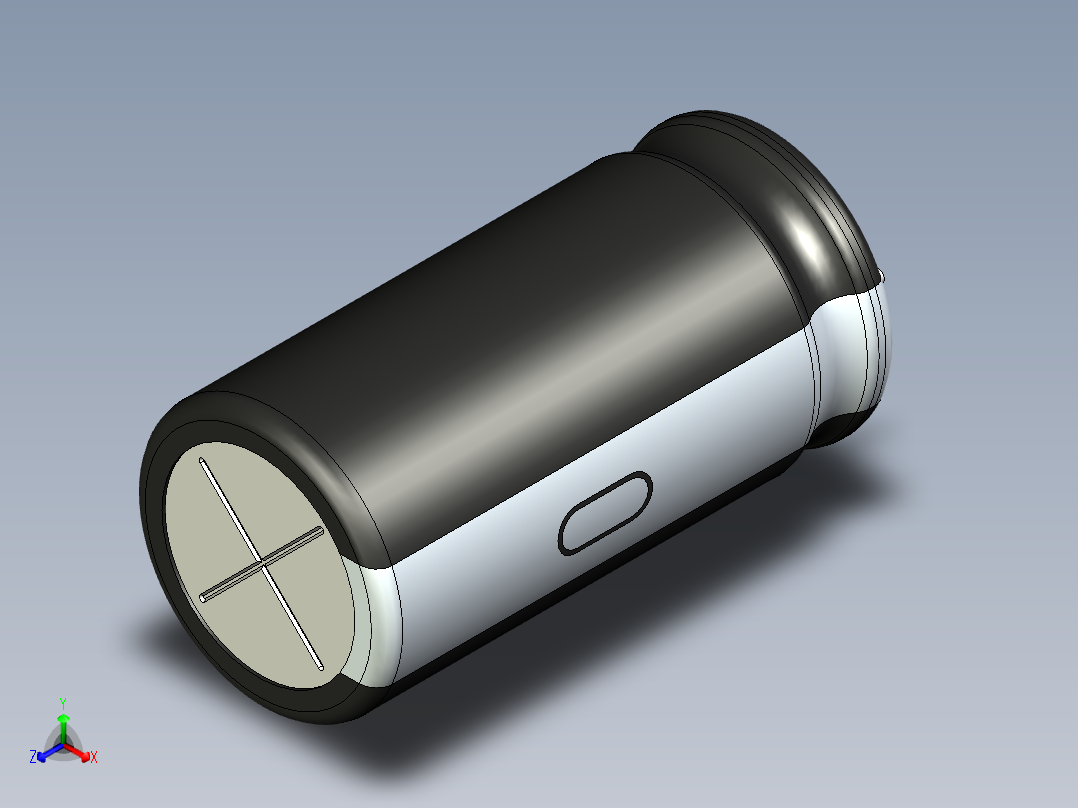 无源元件封装-CAP_RAD_D16x31.5_POL_BK正等轴测图