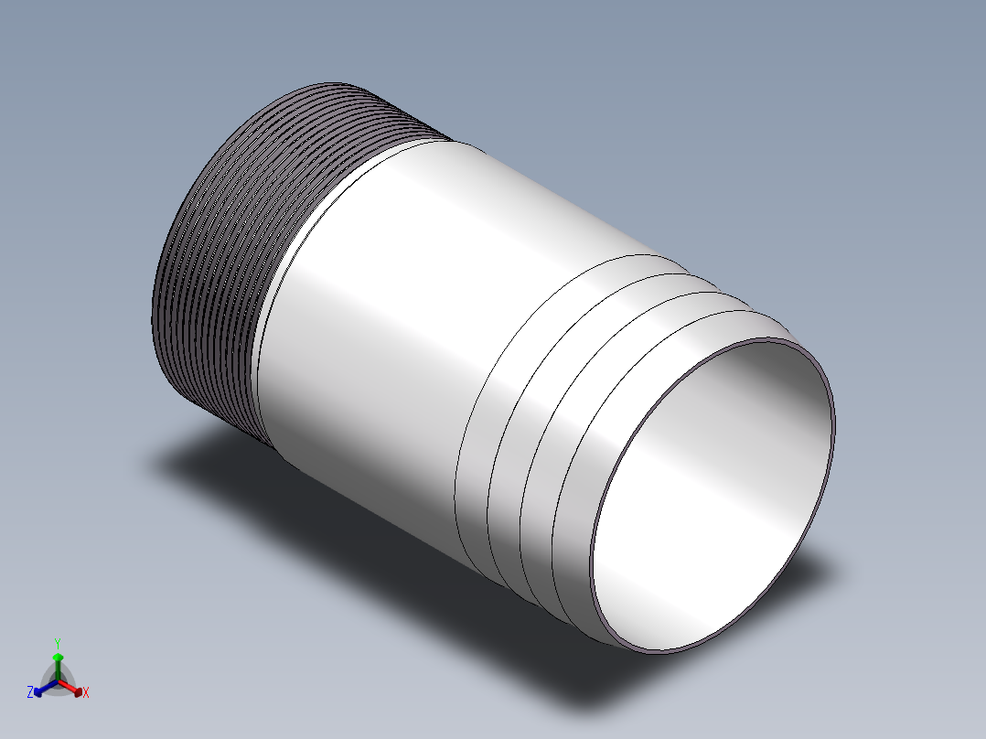 水管接头-直通 DN80正等轴测图