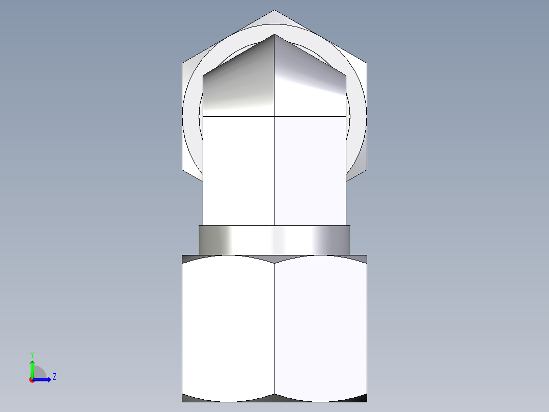 卡套式工业通用硬管接头EO_Union_elbow_W10S71左视图