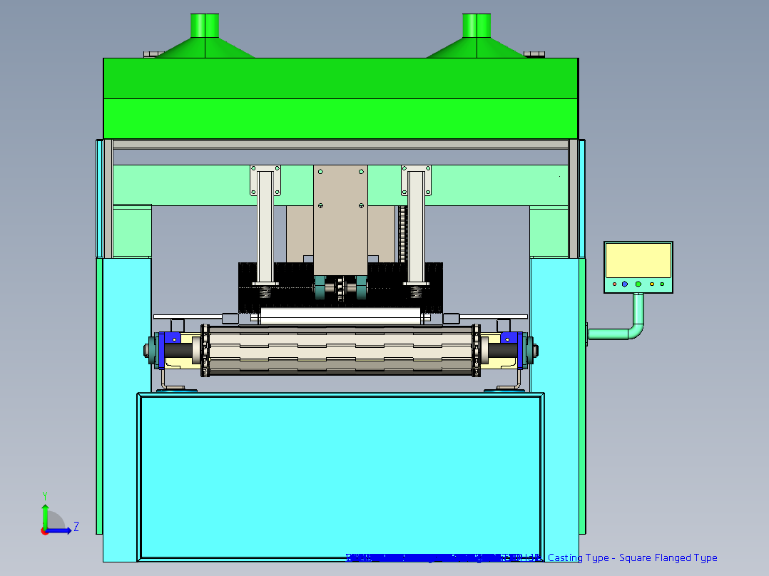 复用型空气过滤器外框剖光除胶设备Creo左视图