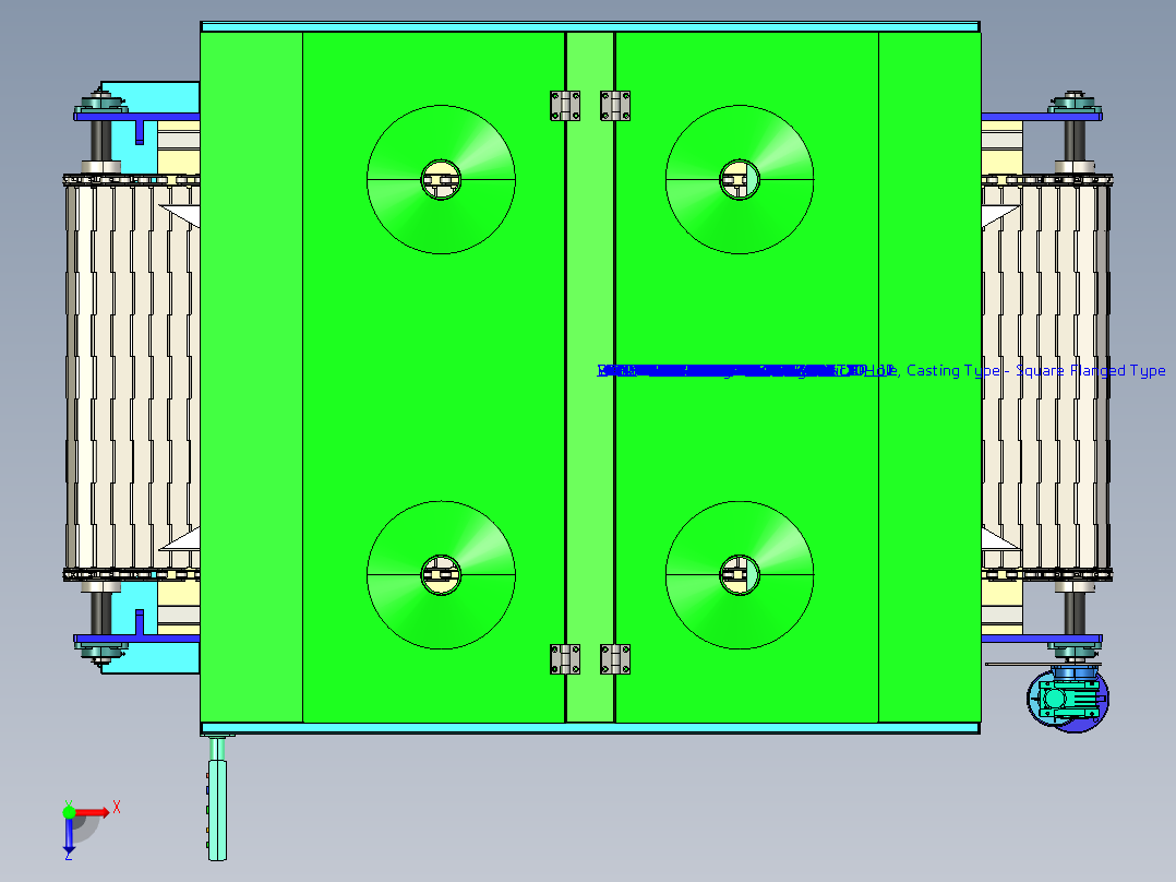 复用型空气过滤器外框剖光除胶设备Creo俯视图