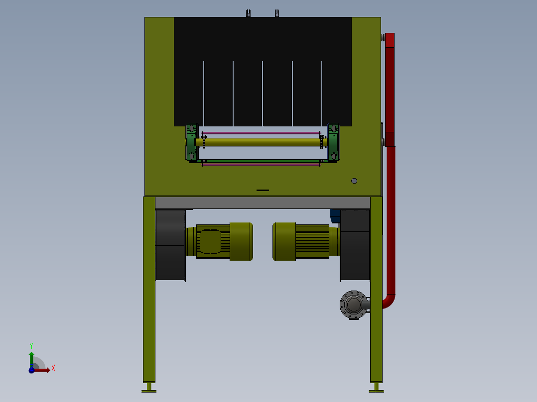 流水线风干机sw18可编辑前视图
