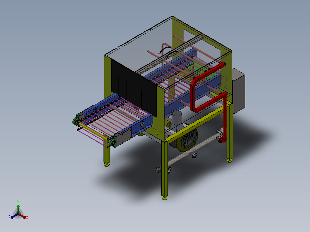 流水线风干机sw18可编辑正等轴测图