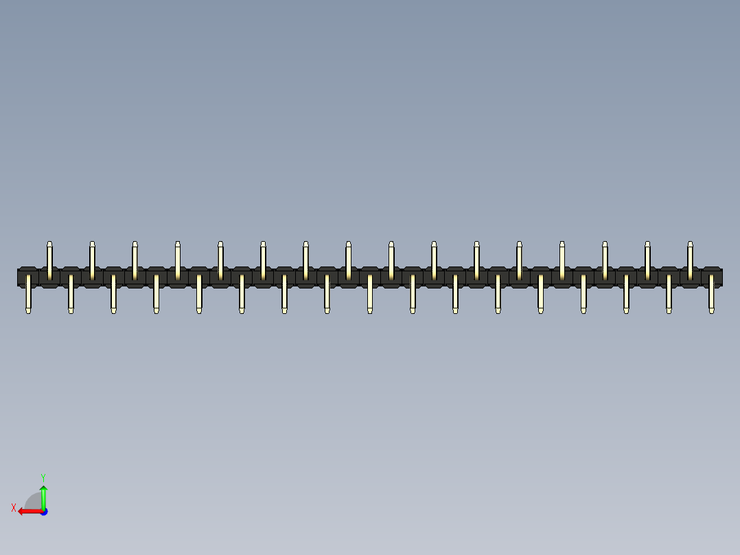 彩色公排针 100mil 2.54mm 系列-DS1022_black_33p_100mil_Type_SMT_R2_rev1.0后视图