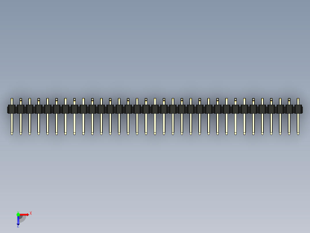 彩色公排针 100mil 2.54mm 系列-DS1022_black_33p_100mil_Type_SMT_R2_rev1.0俯视图