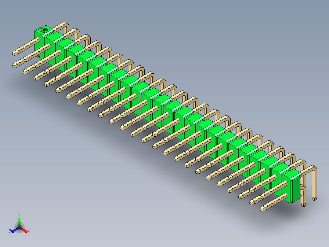 彩色公排针 100mil 2.54mm 系列-DS1022_green_2x24p_100mil_TypeD_rev1.0