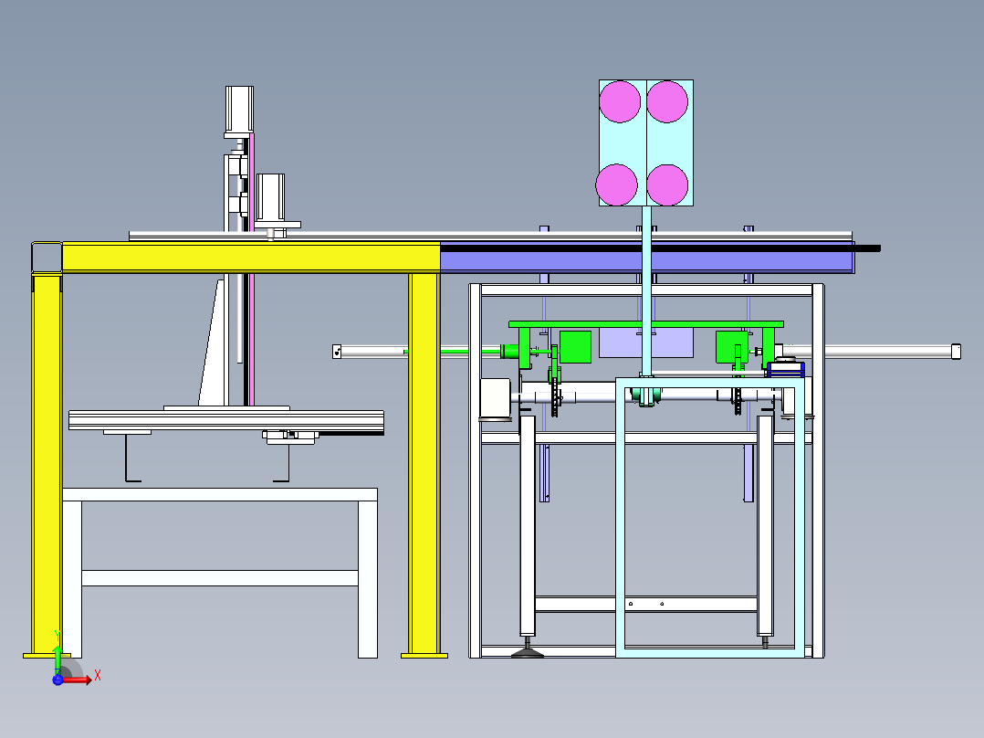 地毯自动装箱机前视图