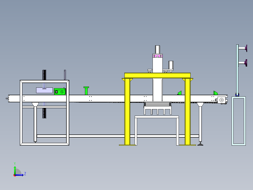 地毯自动装箱机左视图