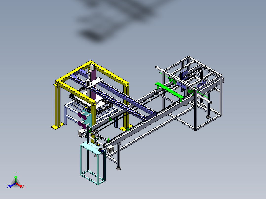 地毯自动装箱机正等轴测图