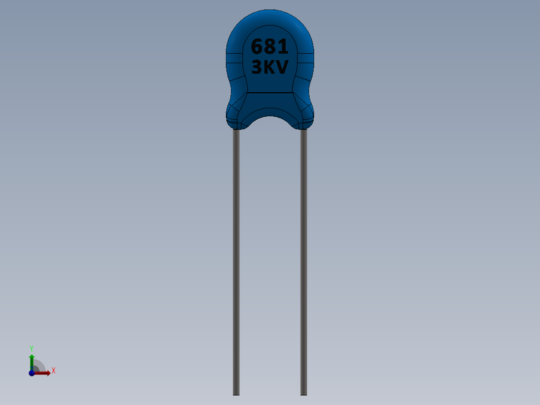 电容器 二极管 电阻器-Capacitor Ceramic 821 3KV 820pF前视图